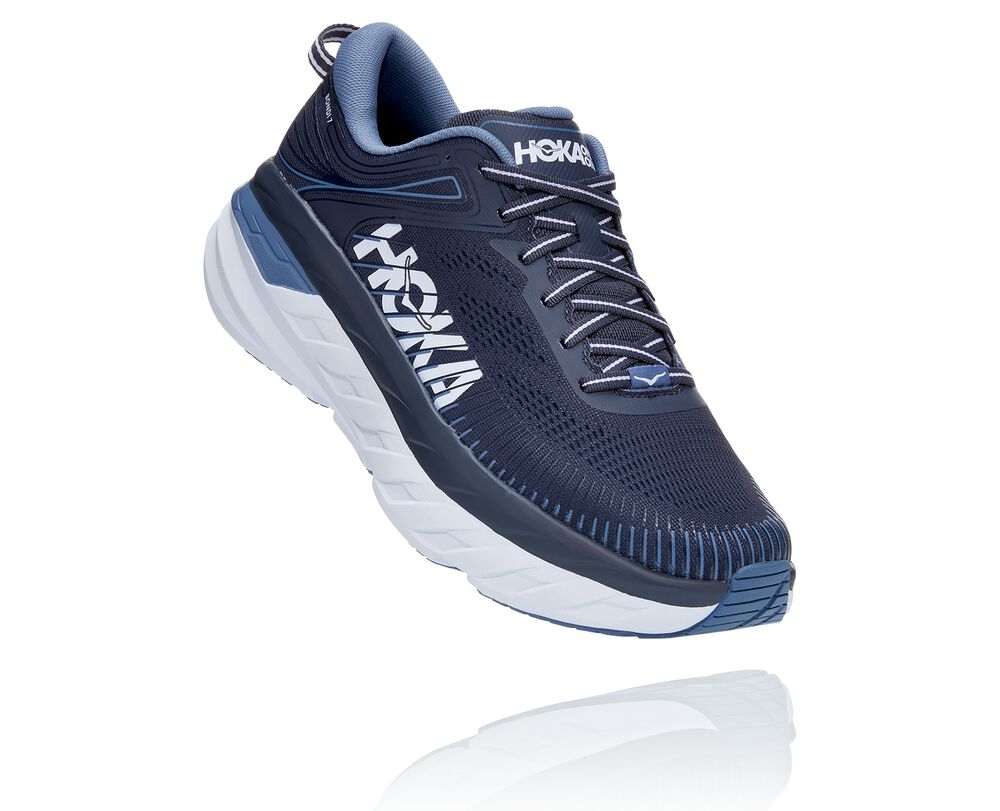 Hoka One One Bondi 7 Ortopediska Skor Herr Marinblå - SE-5256183